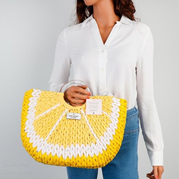 Kate Spade NWT! Picnic Perfect Lemon Medium Tote
